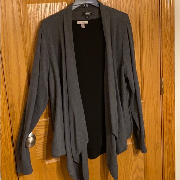 Dark gray cardigan with layering of material - Picture 4 of 8